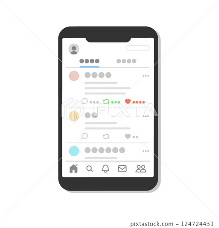 智慧型手機上顯示的“X”的插圖 124724431
