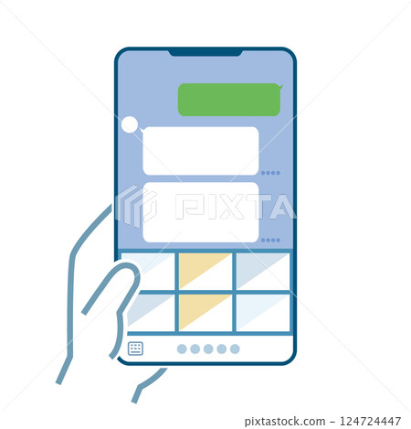 Illustration of a smartphone with lines displayed Illustration of a smartphone with lines displayed 124724447