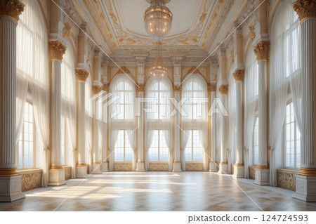 Palace interior background castle hall 124724593
