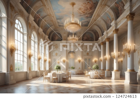 Palace interior background castle hall 124724613
