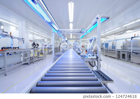 Production line at modern bright factory 124724618