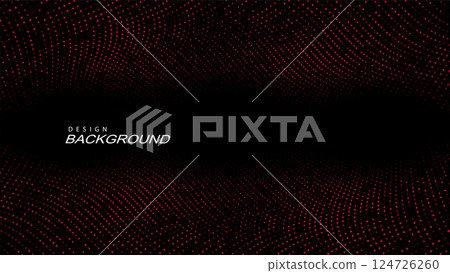 Illustration with red wave pattern with shiny tinsel on black background Illustration with red wave pattern with shiny tinsel on black background 124726260