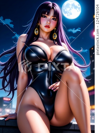 Young woman taking a selfie, live broadcast, Instagram-worthy [AI-generated image] 124726504