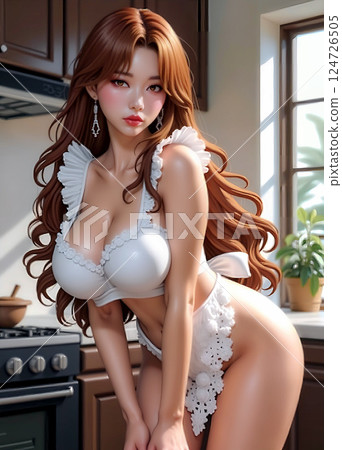 Beautiful and cute girl in apron Cosplayer [AI generated image] 124726505