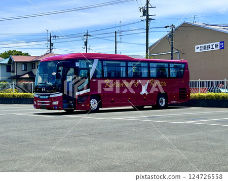 Tourist bus parked in the parking lot Tourist bus parked in the parking lot 124726558
