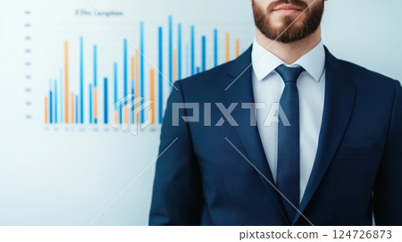 Businessman in Front of ESG Chart 124726873
