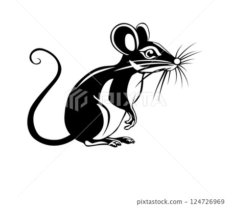 An mouse on an white background in illustrator 124726969