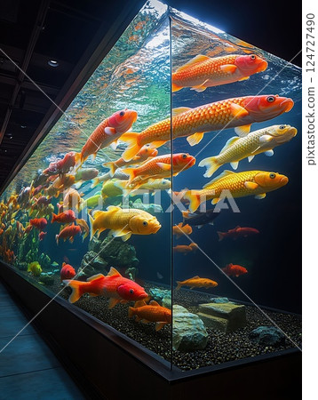 Dreamy Skylight with Swimming Fish 124727490
