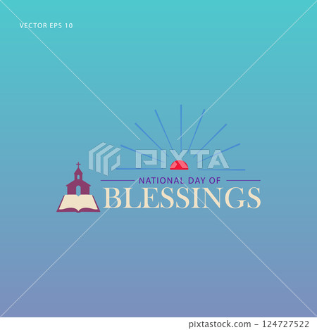Religious Blessings Day Symbol with Church and Holy Book Religious Blessings Day Symbol with Church and Holy Book 124727522