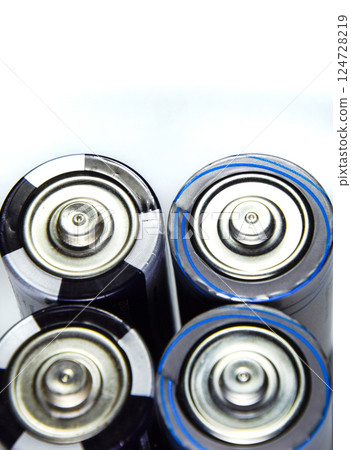 Salt and alkaline batteries, source of energy for portable technology. AAA and AA batteries Salt and alkaline batteries, source of energy for portable technology. AAA and AA batteries 124728219