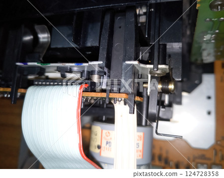 Tape pulling mechanism of the cassette deck. tape recorder Tape pulling mechanism of the cassette deck. tape recorder 124728358