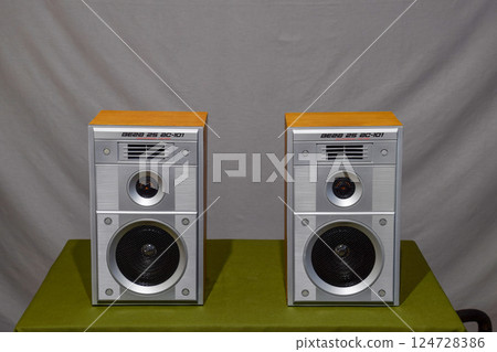 Vintage shelf columns from Soviet Union. Vintage speakers Vega 25ac-101 Acoustics for high-quality listening to music 124728386