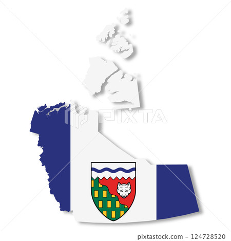 Northwest Territories Canada flag map Northwest Territories Canada flag map 124728520