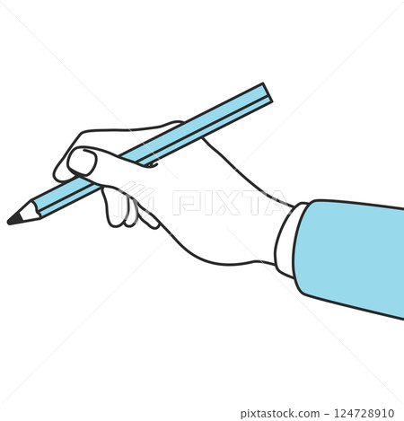 Hand with pencil 124728910