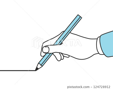 Hand with pencil Hand with pencil 124728912