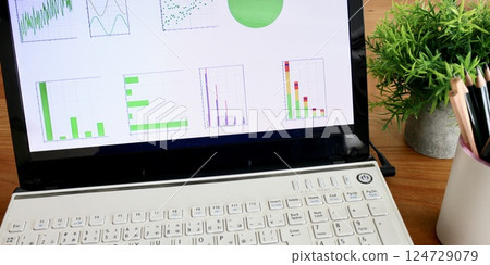 Business image graph and computer banner material 2:1 124729079