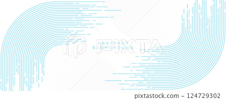 Abstract blue lines background. Minimal lines pattern. Futuristic technology concept. Suit for website, business, banner, presentation, cover, flyer, poster, brochure 124729302