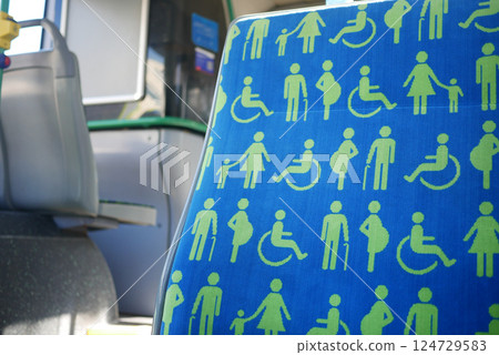 disable priority sit in a public bus , 124729583