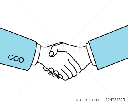 Illustration material of two businessmen shaking hands 124729825