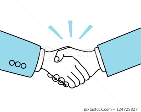 Illustration material of two businessmen shaking hands 124729827