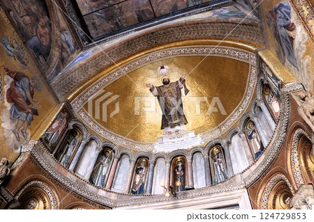 World Heritage Site: Interior of St. Mark's Basilica, Venice, Italy, Europe World Heritage Site: Interior of St. Mark's Basilica, Venice, Italy, Europe 124729853