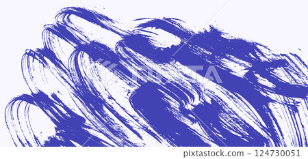Abstract expressive swirl and curve blue brush strokes background. Grunge vibrant ultramarine wavy and scribble paintbrush texture for trendy banner, surface, poster design Abstract expressive swirl and curve blue brush strokes background. Grunge vibrant ultramarine wavy and scribble paintbrush texture for trendy banner, surface, poster design 124730051