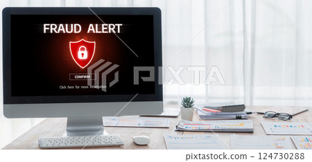 Cyber security software show alert of cyber attack for protection brisk 124730288