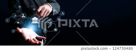 Online Banking and Legal Regulations in Finance Technology with Digital Interaction and Business Concepts for Modern Users XDMCP 124730480