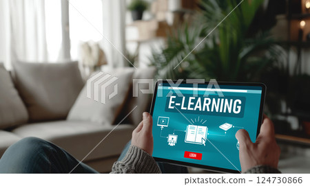 E-learning website with brisk sofware for student to study on the internet 124730866