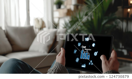 Cost reduction, cost saving concept shown on computer screen brisk 124730879