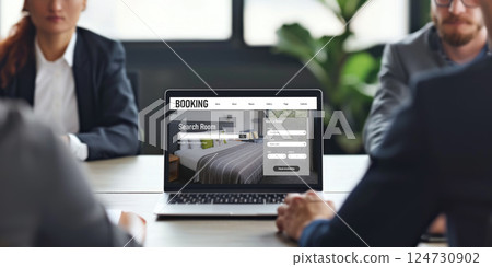 Online hotel accommodation booking website provide brisk reservation system 124730902