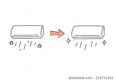 Mold and air conditioner illustration Mold and air conditioner illustration 124731162