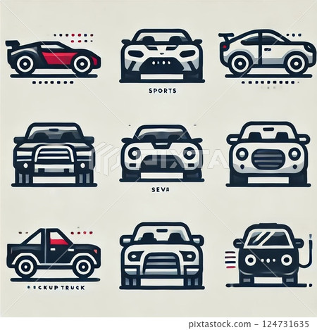 Various car icons 124731635