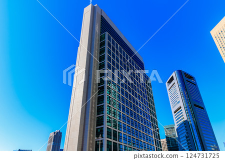 東京港區東新橋城市景觀 東京汐留大樓 東京港區東新橋城市景觀 東京汐留大樓 124731725