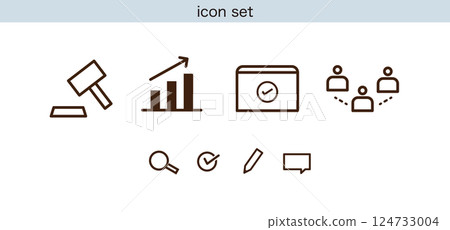 Business and analytics line icon set 124733004