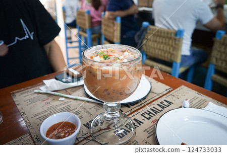 Peruvian fresh seafood ceviche 124733033