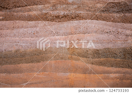 Full frame shot of an earthen wall texture of clay house structure.  124733193