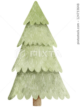Watercolor Pine Tree-2 124733648