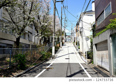 東京代代木上原站,安靜的高級住宅區,櫻花美景 東京代代木上原站,安靜的高級住宅區,櫻花美景 124733716