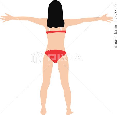 Illustration of a woman in a swimsuit posing 124733988