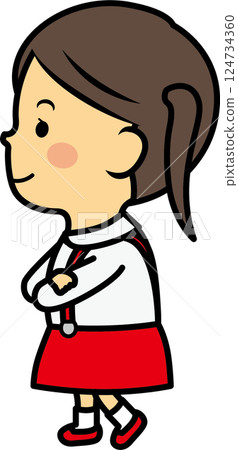 小學女孩向側面看 124734360