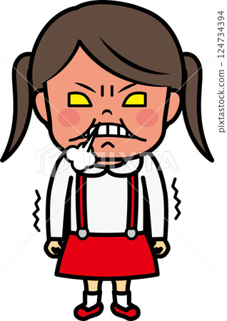 Elementary school girl trembling with anger 124734394