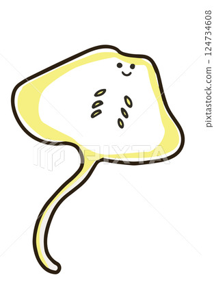 可愛又輕鬆的鰩魚插畫 可愛又輕鬆的鰩魚插畫 124734608