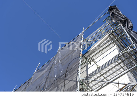 Exterior wall repair work for detached houses 124734619