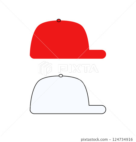 Red white cap Red white cap 124734916