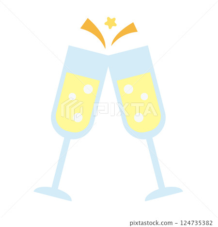 Cheers! Champagne vector illustration 124735382