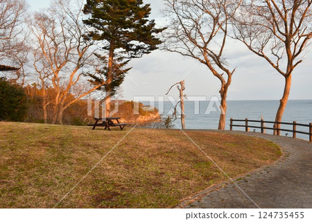 Kesennuma Oshima: Nature Path at Dusk 124735455