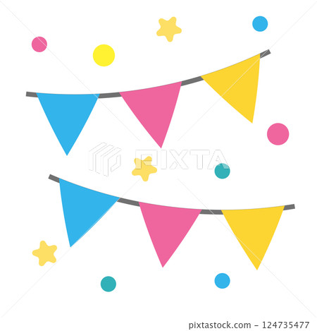 裝飾派對的彩色花環的向量插圖 裝飾派對的彩色花環的向量插圖 124735477