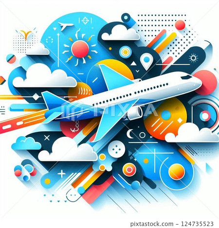 飛機圖標 124735523