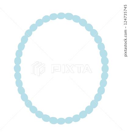 Hand-drawn simple and cute light blue oval frame illustration - vertical decorative material with copy space Hand-drawn simple and cute light blue oval frame illustration - vertical decorative material with copy space 124735745